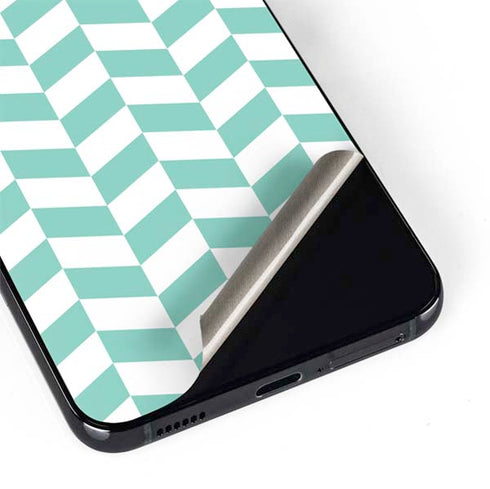 Blue White Chevron Galaxy S22 Plus Skin
